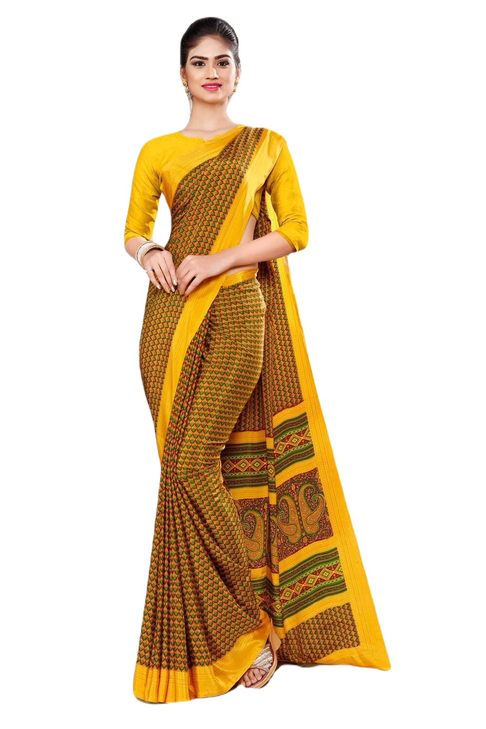 Cotton Linen Silk Transparent Saree with Blouse Piece